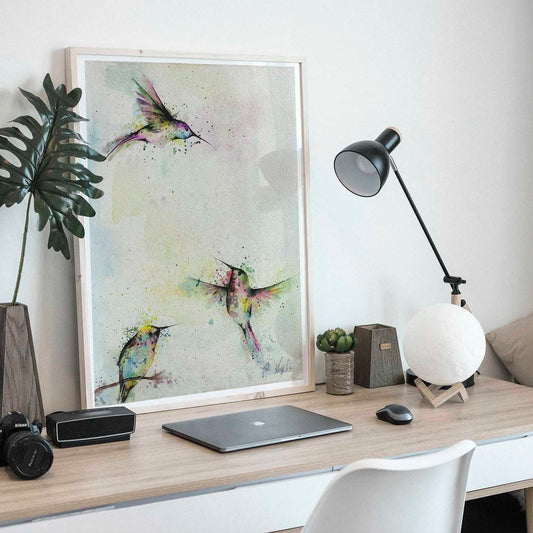 Premium Art Print - Three Hummingbirds