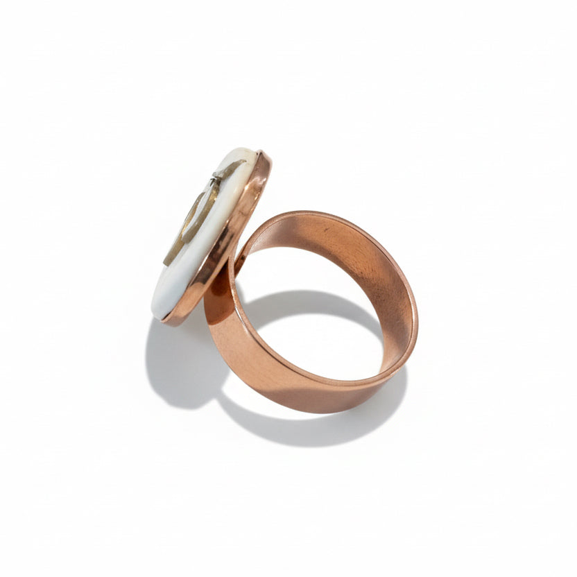 Cappuccino | Floral Adjustable 22mm ring