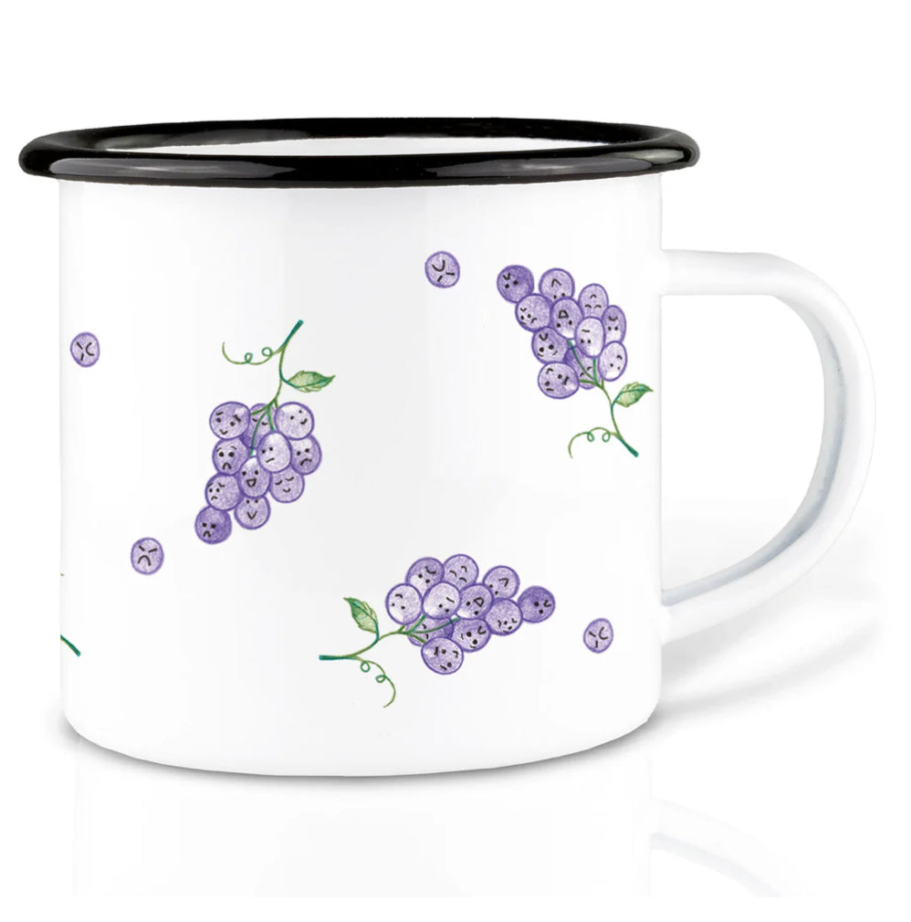 Robust and Light Enamel cup - A Bunch Of Grapes