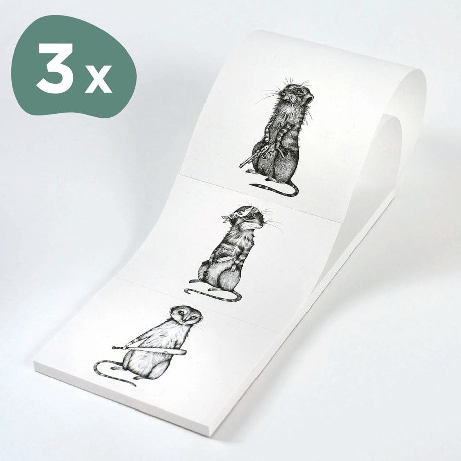 Notepad - Trio Meerkats - RECYCLED PAPER x3 designs