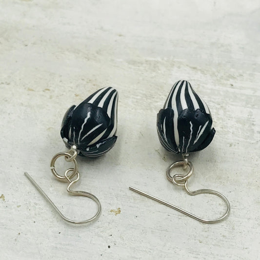 “Monochrome” 925 STERLING SILVER - handmade Stripey STRAWBERRIES - by Stephanie Fraselle - Artisan Jewellery Design