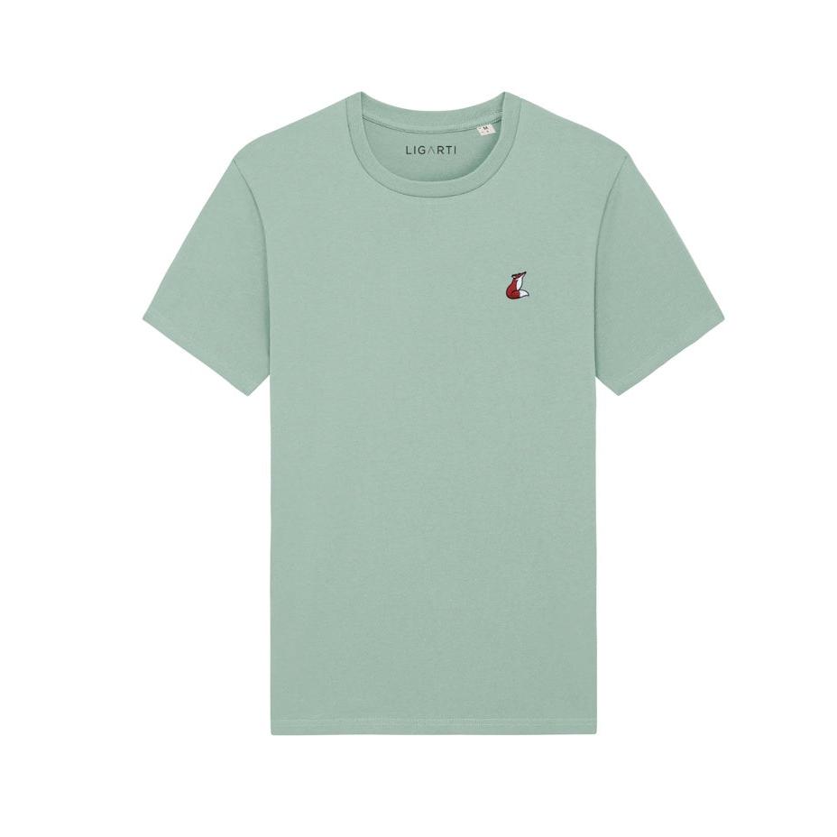 Unisex-T-Shirt aus Bio-Baumwolle mit Stickerei „Fuchs“