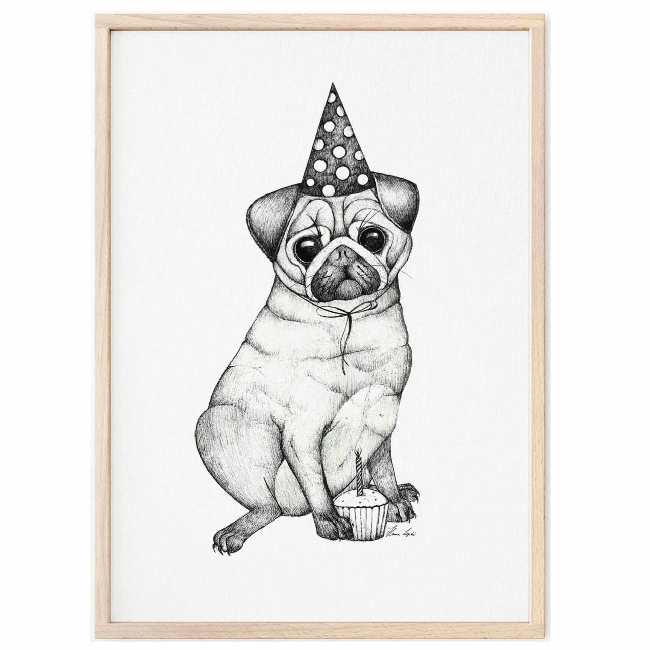 Premium Art Print - Pugs Birthday
