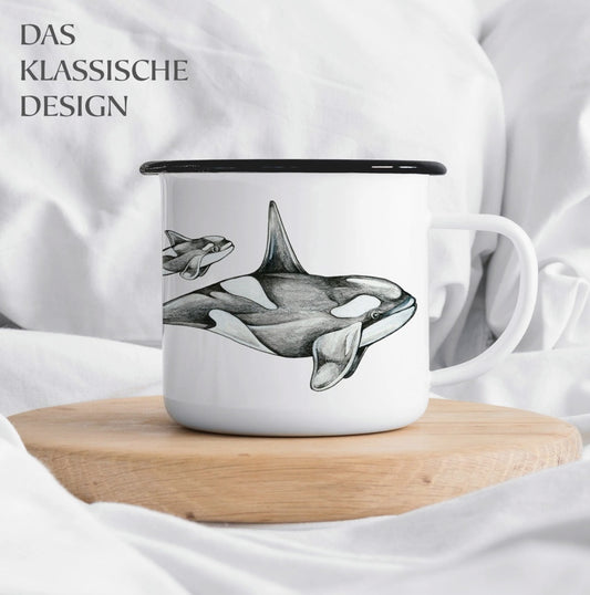 Taza de esmalte - Mapache mago navideño