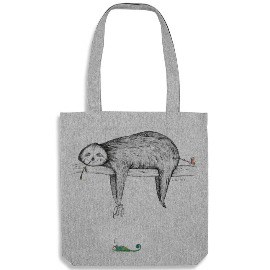 Jute bag - The Sloth - RECYCLED cotton.