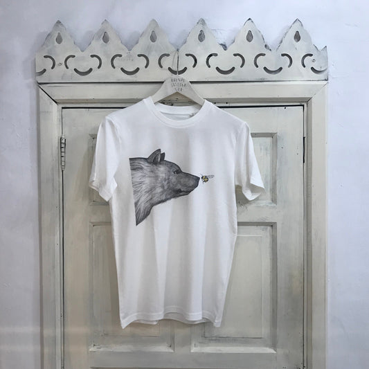 Camiseta unisex de algodón orgánico “El oso y la abeja”