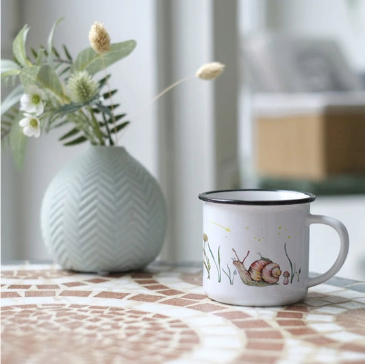 Ceramic Mug - Snail and cricket Stargazing