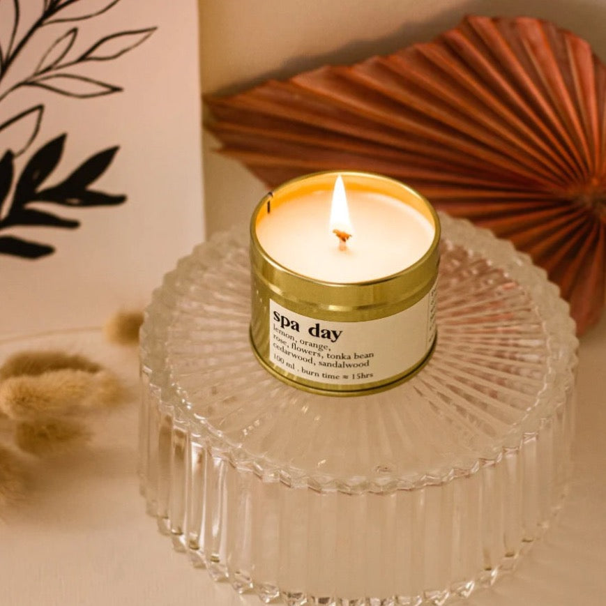 Spa day botanical ARTISAN scented candle - 100ml- with cotton wick