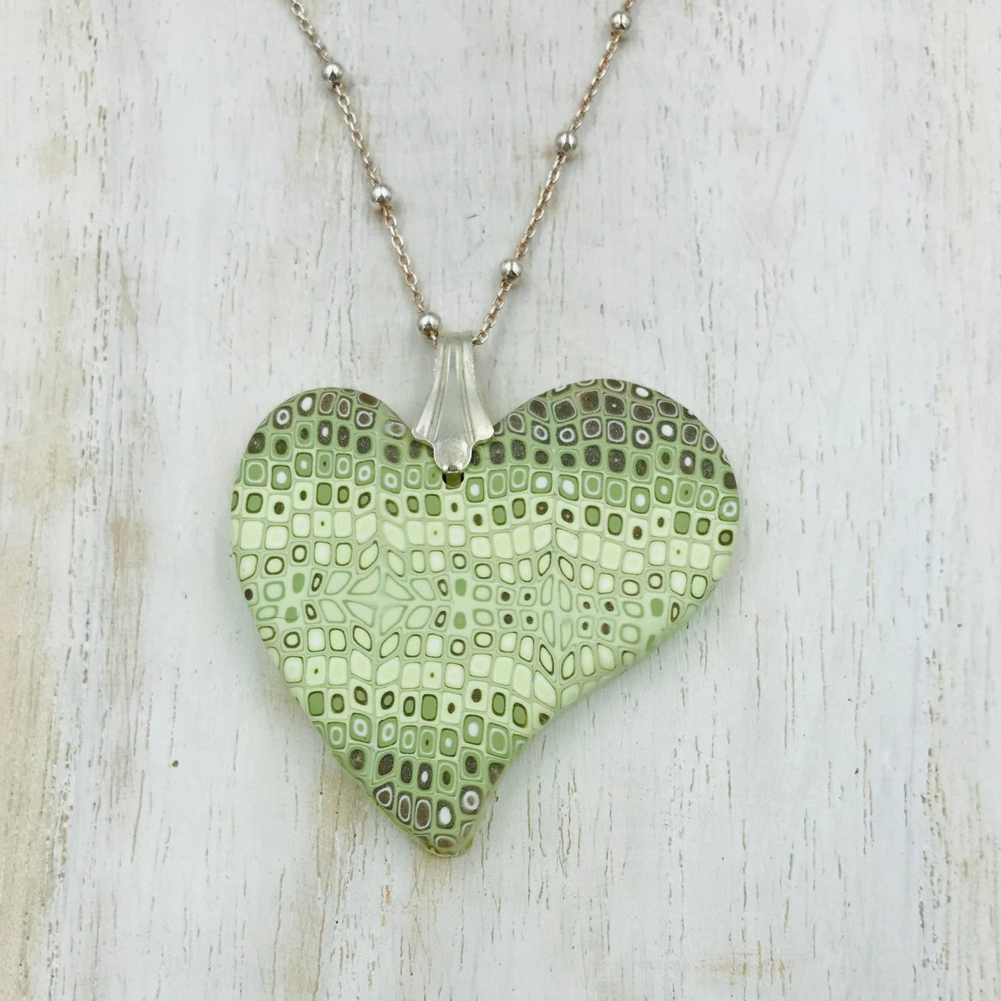 “Laurisilva” Heart pendant - Sterling Silver 925 necklace by Stephanie Fraselle - Artisan Jewellery Design