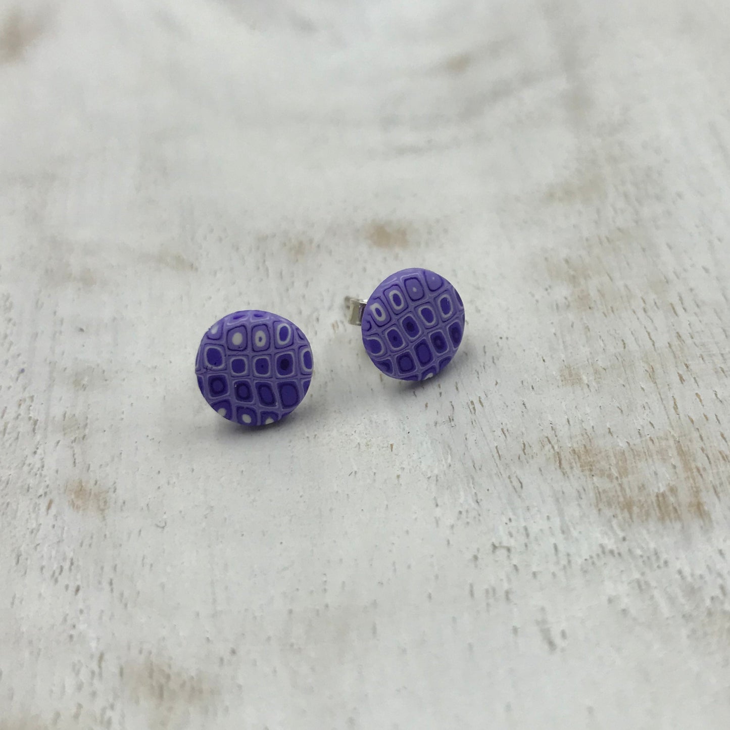 Pendientes de botón hechos a mano “Nerea” en PLATA DE LEY 925 - por Stephanie Fraselle - Diseño de joyería artesanal
