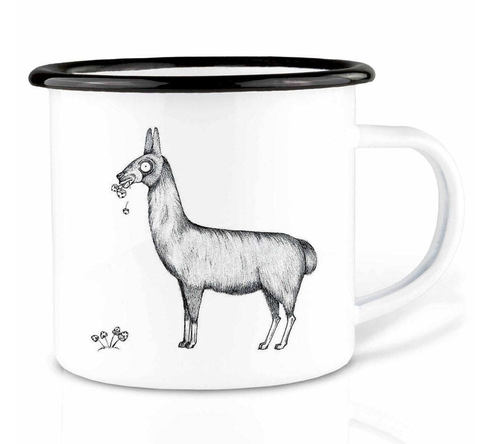 Enamel cup - Llama