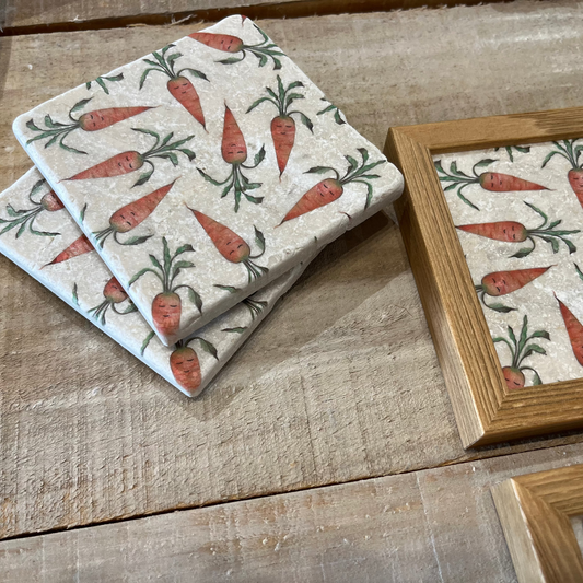 Natural stone art tile "Carrots"