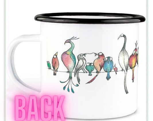 Enamel cup - Bird parade