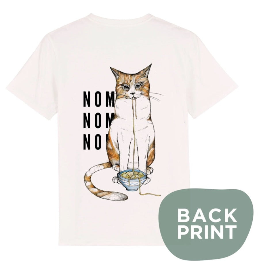 Unisex-T-Shirt aus Bio-Baumwolle - Nom Nom Nom Ramen Cat