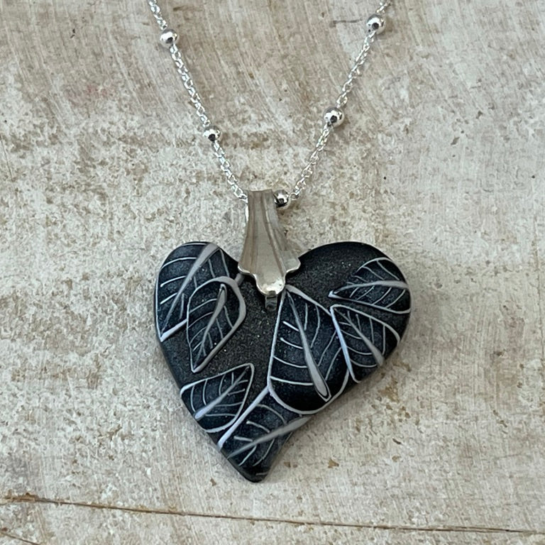 Mini Heart ¨Moonlit Shimmer¨ - Sterling Silver 925 necklace by Stephanie Fraselle - Artisan Jewellery Design