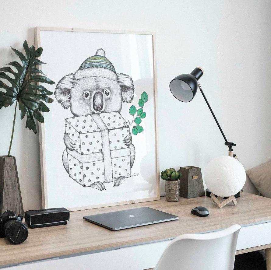 Premium Art Print - Christmas Koala