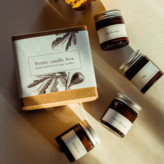 PETITE Candle box - discovery set - soy wax ARTISAN natural candles -hand poured in small batches