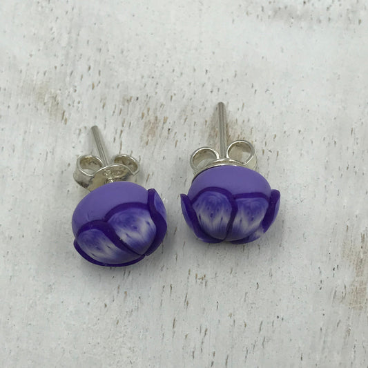 “ Nerea ” 925 STERLING SILVER - handmade polymer clay Earring studs - by Stephanie Fraselle - Artisan Jewellery Design