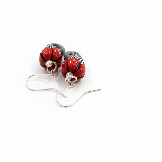 Magic Moments | Hand Sculpted pinstripe Eggplant earrings