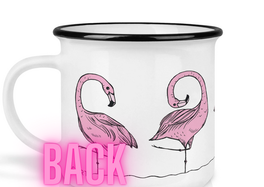 Hochwertige Keramiktasse - Flamingos in Love
