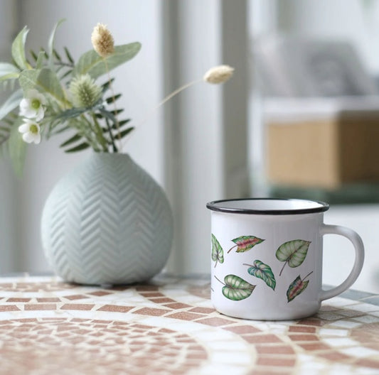 Ceramic Mug - Leaf Motifs