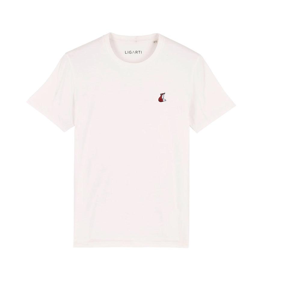 Unisex-T-Shirt aus Bio-Baumwolle mit Stickerei „Fuchs“