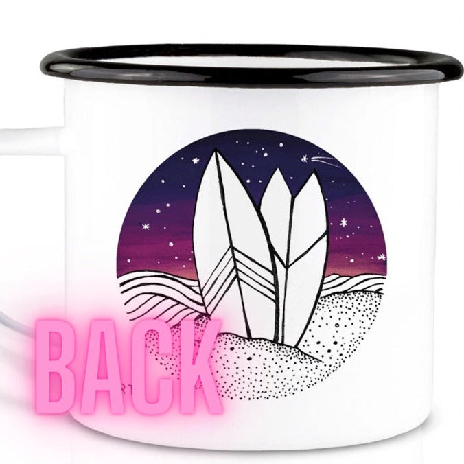 Enamel cup - Surfing day and night