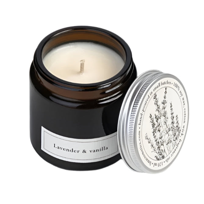 Lavender & vanilla soy wax ARTISAN natural candle -hand poured in small batches