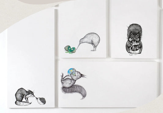 45 ALL-STAR illustrations in 1 notepad - RECYCLED PAPER