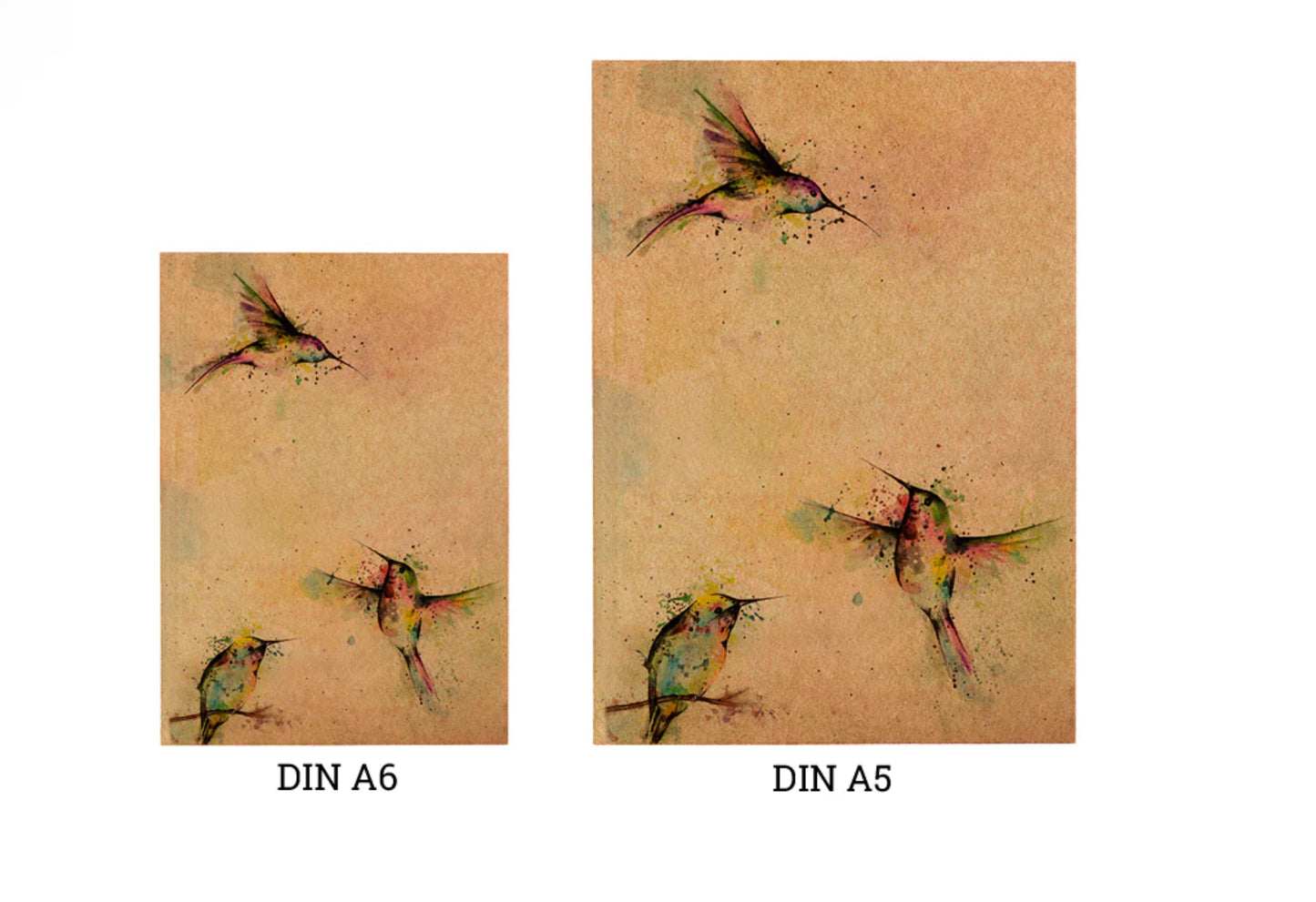 Notebook - Three Hummingbirds - RECYCLED PAPER