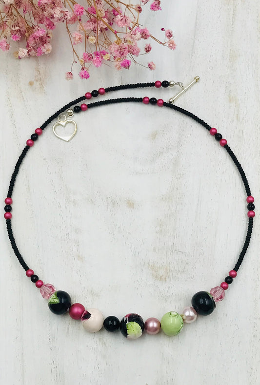 “Enchanted Garden” beaded Queen of cups necklace by Stephanie Fraselle - Artisan Jewellery Design