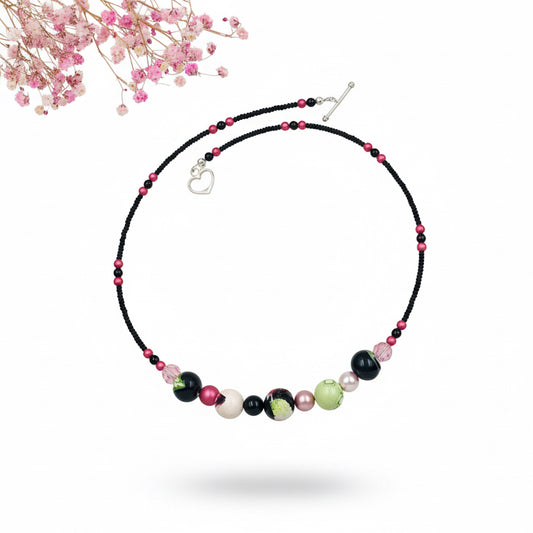 Collar de reina de copas con cuentas “Jardín encantado” de Stephanie Fraselle - Diseño de joyería artesanal