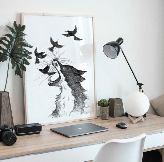 Premium Art Print - Fox and crows