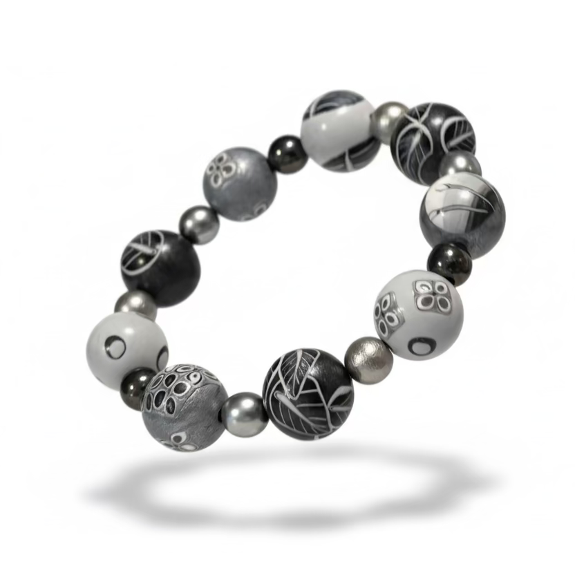 “ Moonlit Shimmer” Beaded Bracelet by Stephanie Fraselle - Artisan Jewellery Design