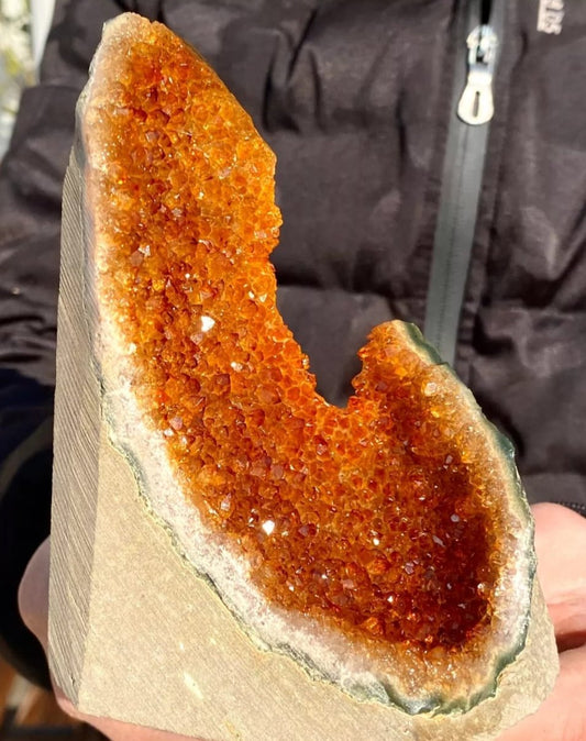 555G Natural citrine geode quartz cluster crystal Cathedrals specimen - Healing-Natural mineral stone.