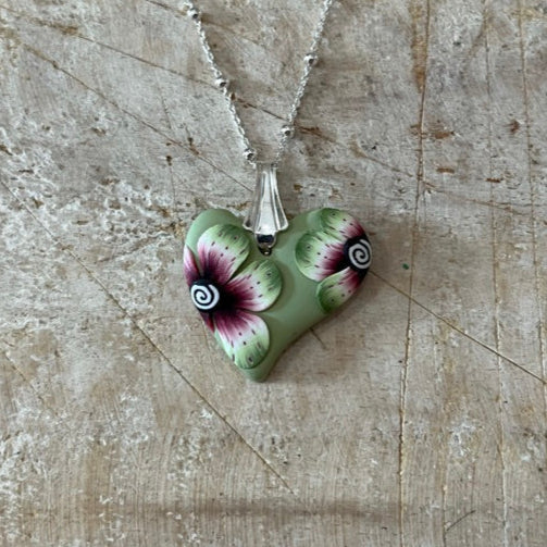 Mini Heart ¨Enchanted Garden¨ - Sterling Silver 925 necklace by Stephanie Fraselle - Artisan Jewellery Design