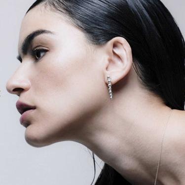 Eclipse Silver drop earrings