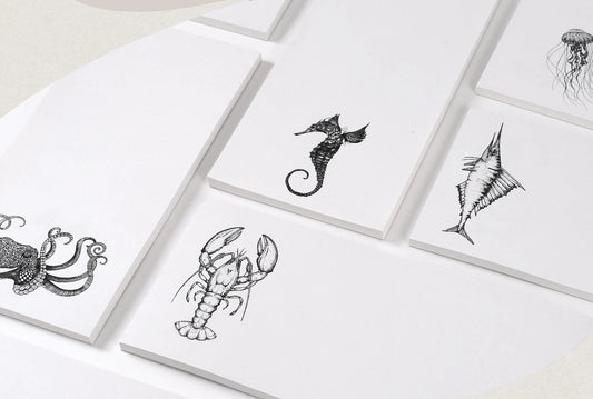 Notepad - Quintet Sea Creatures - RECYCLED PAPER