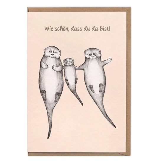 "Wie schön, dass du da bist!"- Blank Greeting card (So glad you're here!)