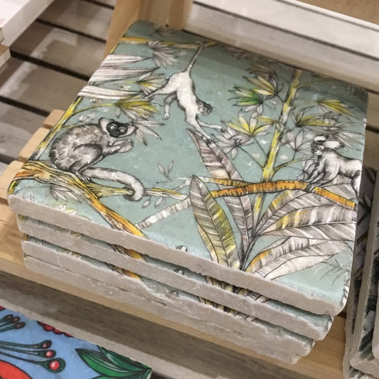 Azulejo artístico de piedra natural “Monos”