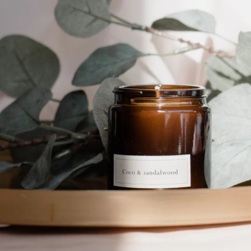 Coco & sandalwood soy wax ARTISAN natural candle -hand poured in small batches
