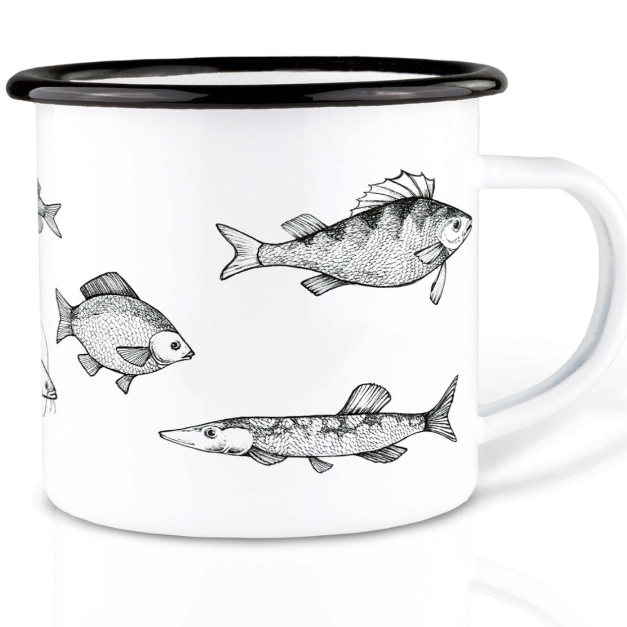 Emaille Tasse - Süßwasserfisch