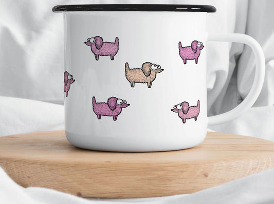 Emaille Tasse - Pudel Roodle