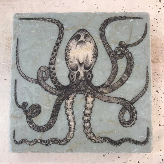 Azulejo artístico de piedra natural “Pulpo”