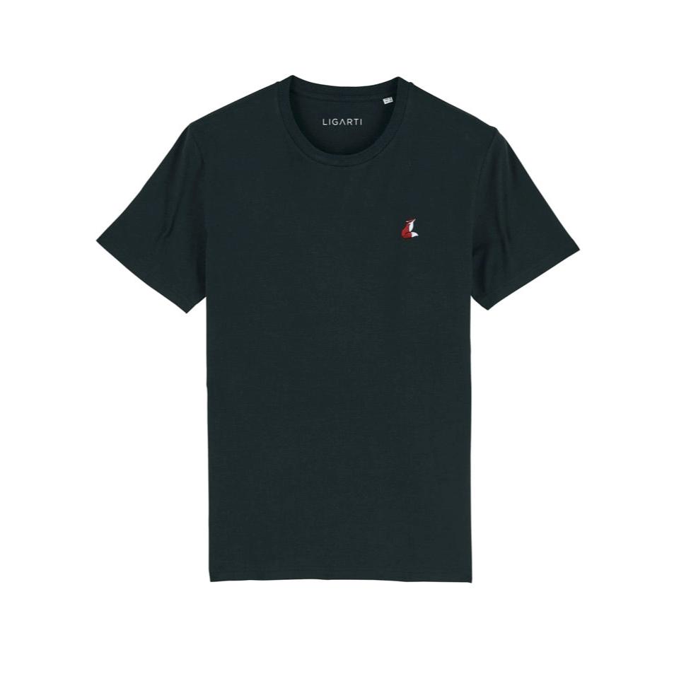 Unisex-T-Shirt aus Bio-Baumwolle mit Stickerei „Fuchs“
