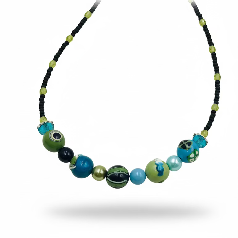 Collar de Reina de Copas “Carolina” de Stephanie Fraselle - Diseño de joyería artesanal