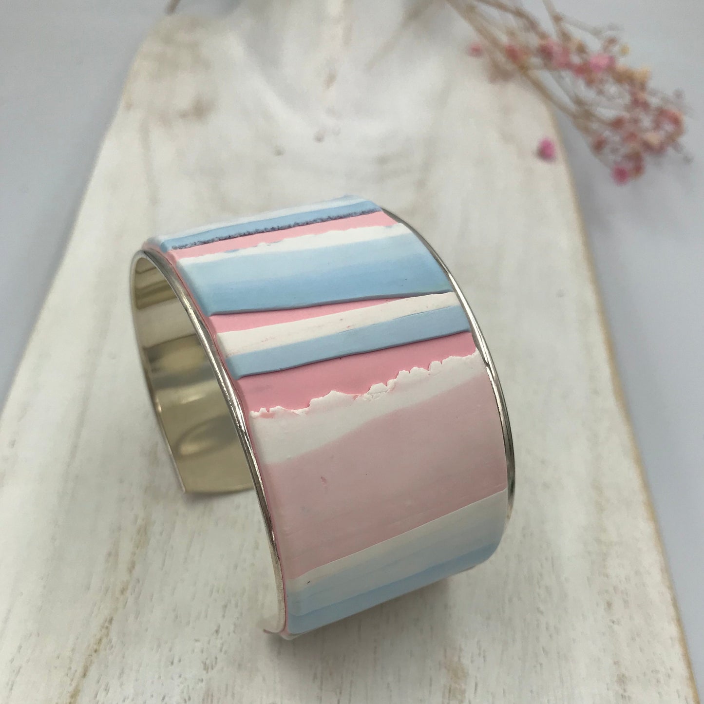 “Pastel Hues” Bracelet cuff by Stephanie Fraselle - Artisan Jewellery Design