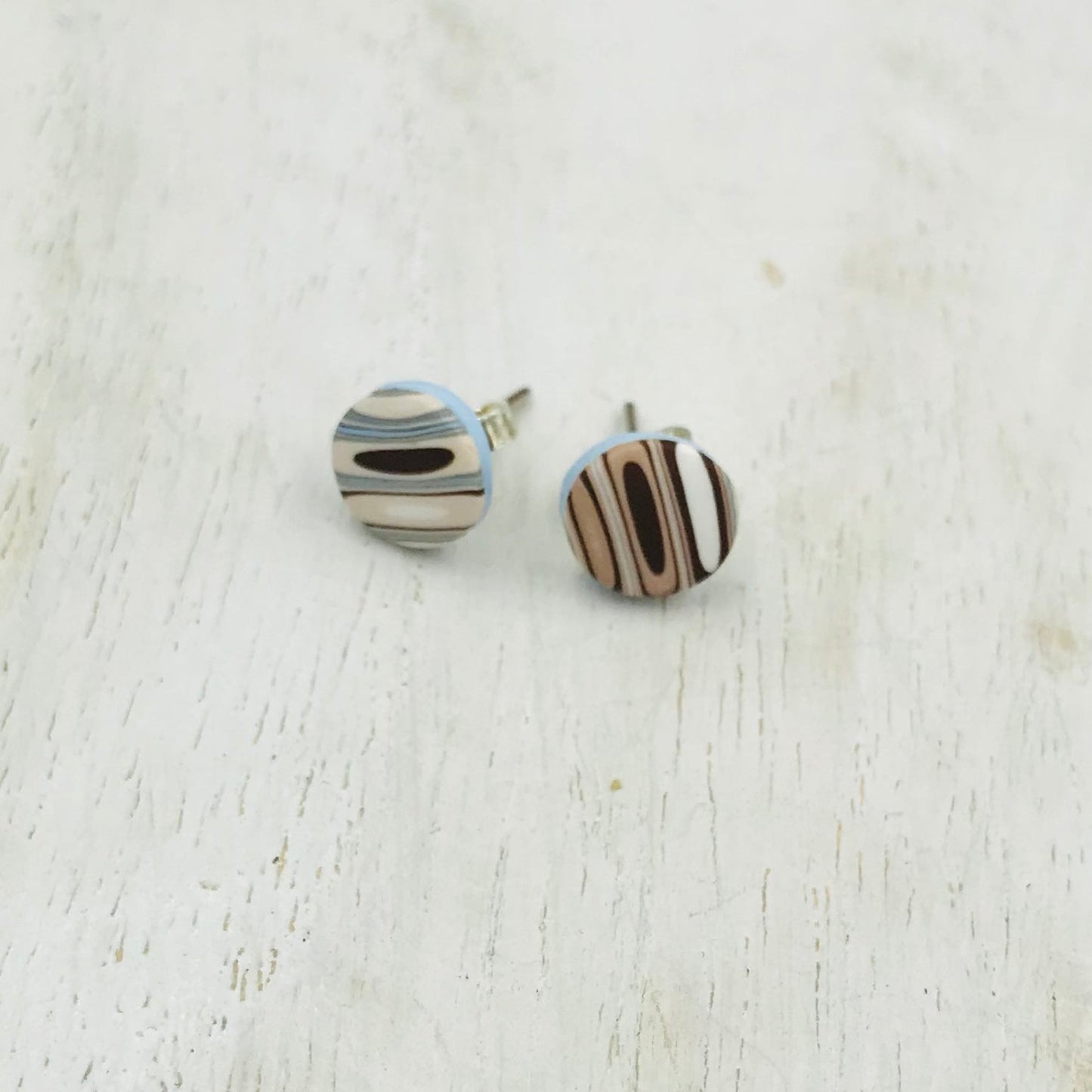 “Beaches” 925 STERLING SILVER - handmade Earring studs - by Stephanie Fraselle - Artisan Jewellery Design