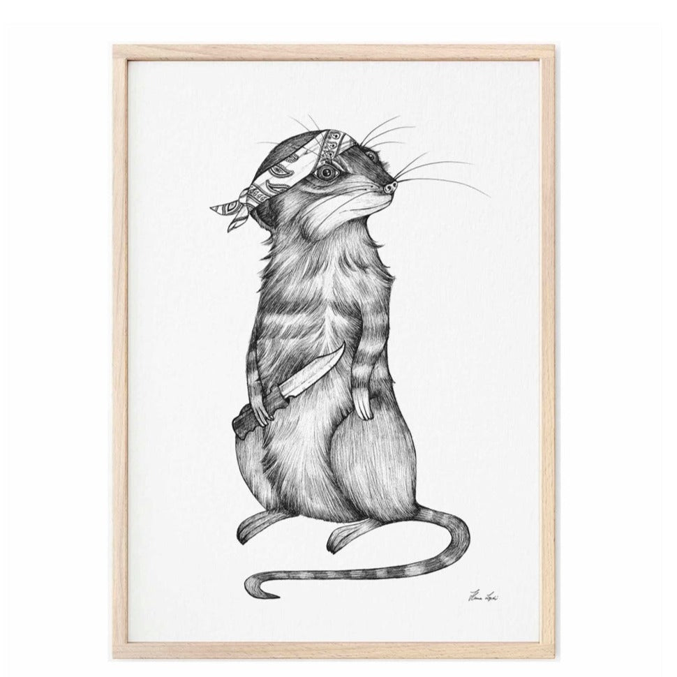 Premium Art Print - Tony the Knife Meerkat