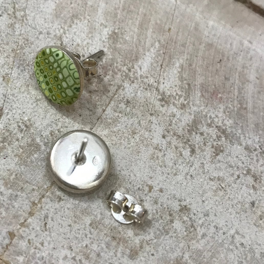 PENDIENTES DE PLATA DE LEY 925 DE 10 MM CON MISA "Blooming Marvellous" - Hechos a mano - por Stephanie Fraselle - Diseño de joyería artesanal